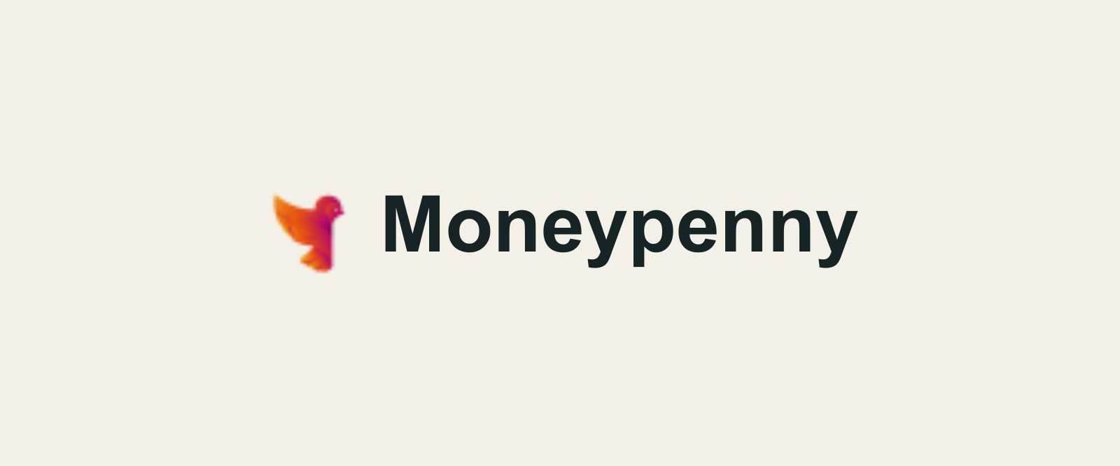 Brand graphic for Moneypenny on a warm beige background